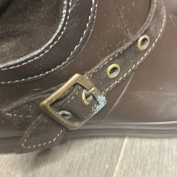 Santana Canada Waterproof Boots Cayley Suede / Rubber Brown Rain Boots Size 8 - Picture 5 of 16